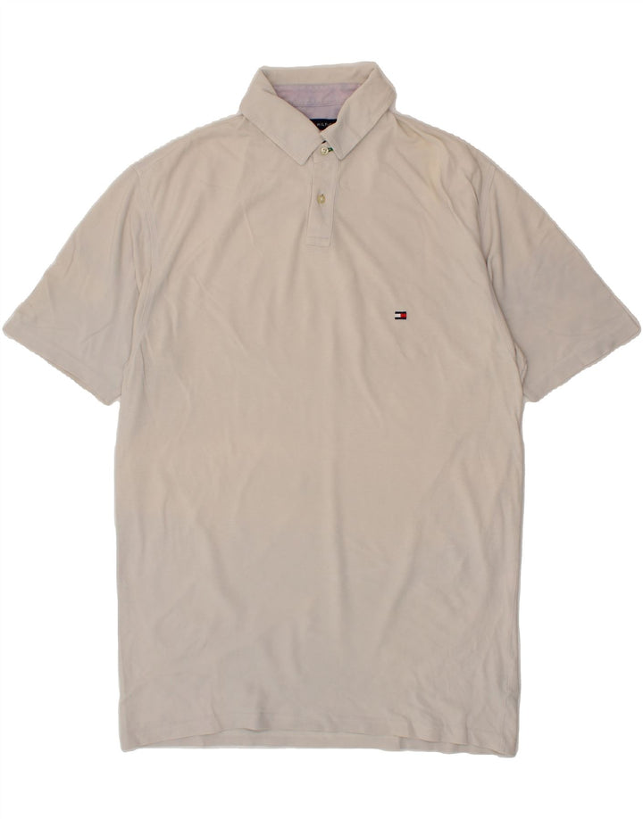 TOMMY HILFIGER Mens Polo Shirt Medium White Vintage Tommy Hilfiger and Second-Hand Tommy Hilfiger from Messina Hembry 