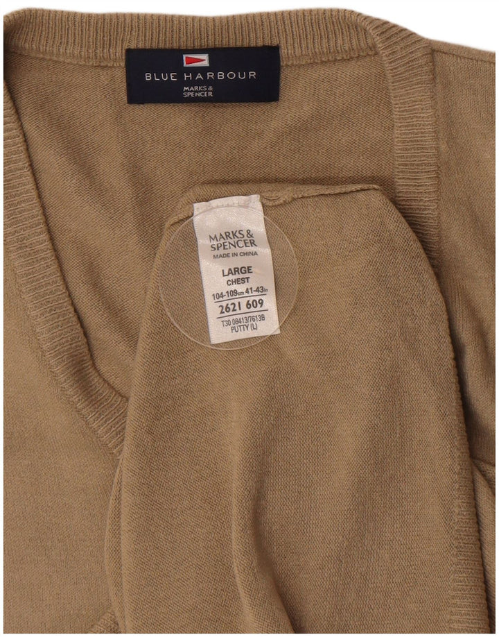 Marks & Spencer pentru bărbați Blue Harbour Vest Tank Top Mare Bej Acrilic