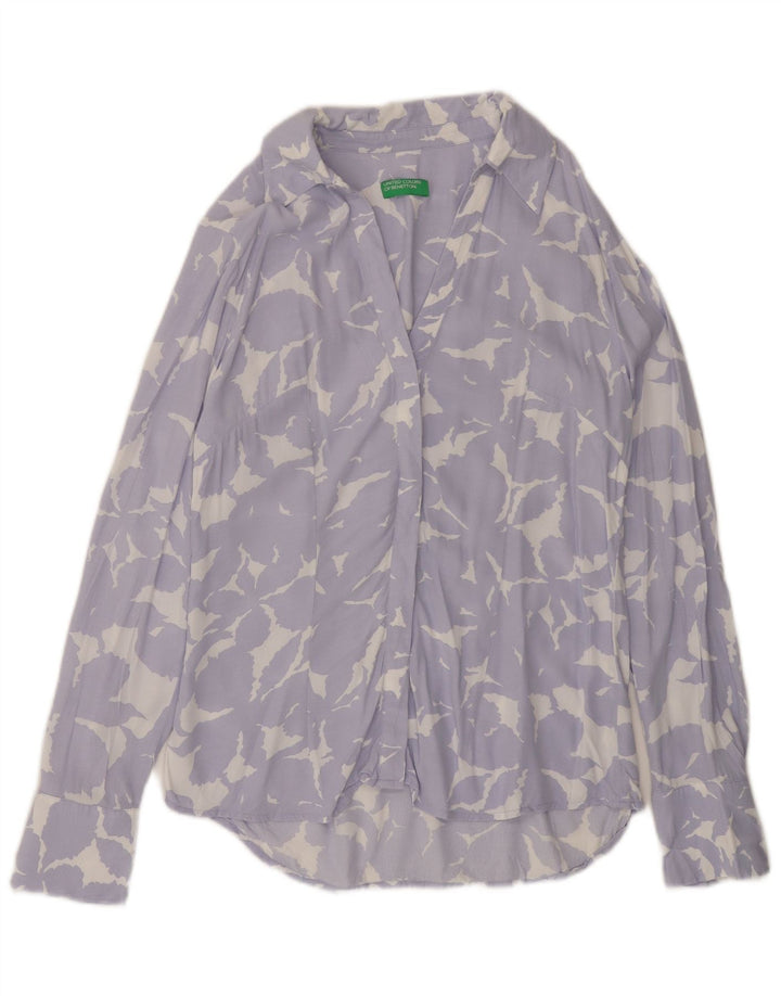 Cămașă BENETTON pentru femei UK 14 Medium Purple Floral Viscose