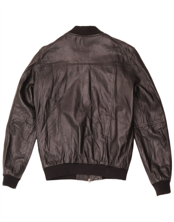 Jachetă din piele vintage pentru bărbați IT 48 Medium Negru