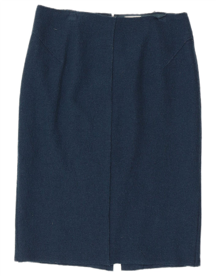 Fusta creion pentru femei Jigsaw UK 12 Medium W32 Lână bleumarin