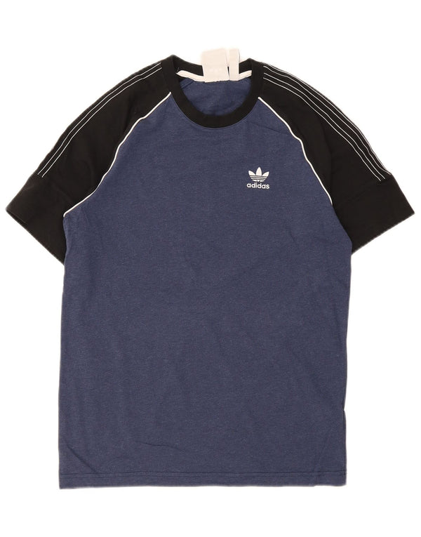 Tricou pentru bărbați Adidas Top XS bleumarin din bumbac color bloc