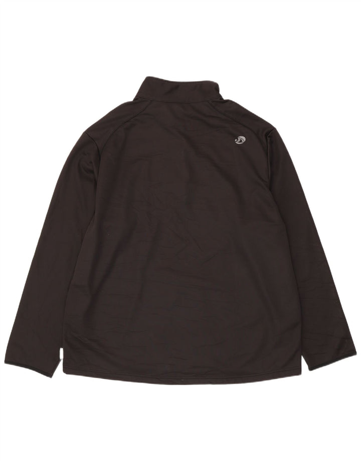 Pulover pentru bărbați TRIBORD, cu fermoar, cu gât, poliester negru 3XL