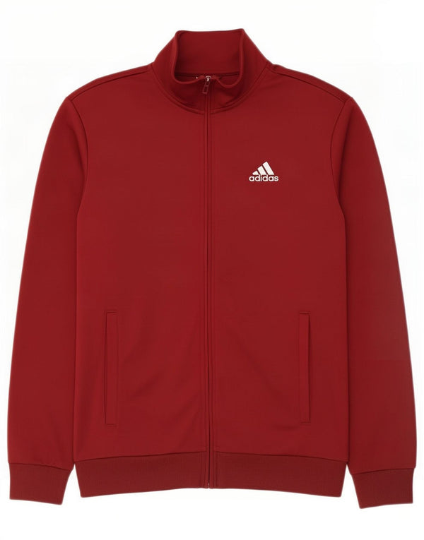 Adidas Mens Trening Top Jacket Small Maroon Polyester