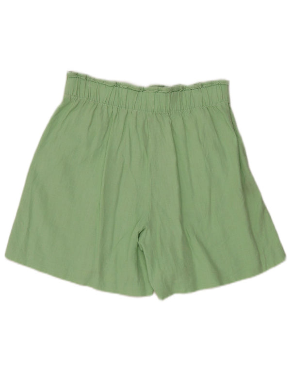Marks & Spencer Pantaloni scurți casual cu talie înaltă pentru femei UK 10 Small W28 Green Flax