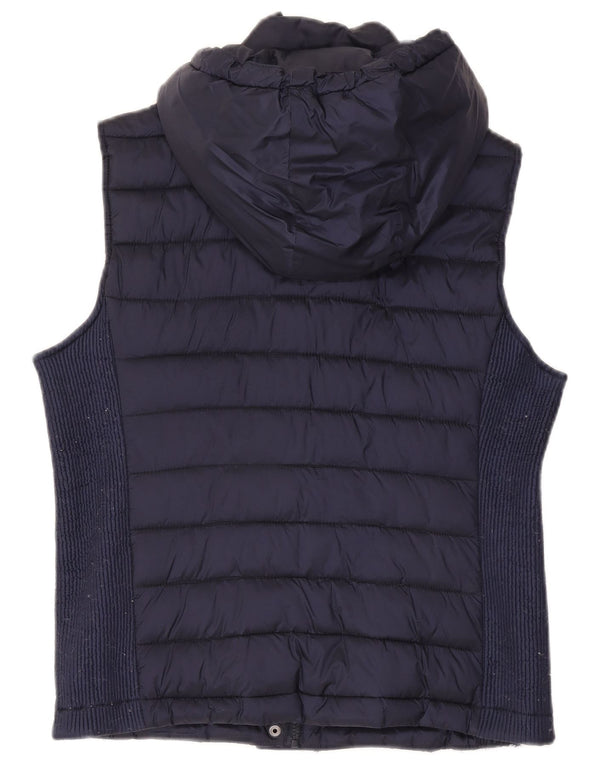 Gilet căptușit cu glugă Superdry pentru femei UK 18 XL, nailon bleumarin