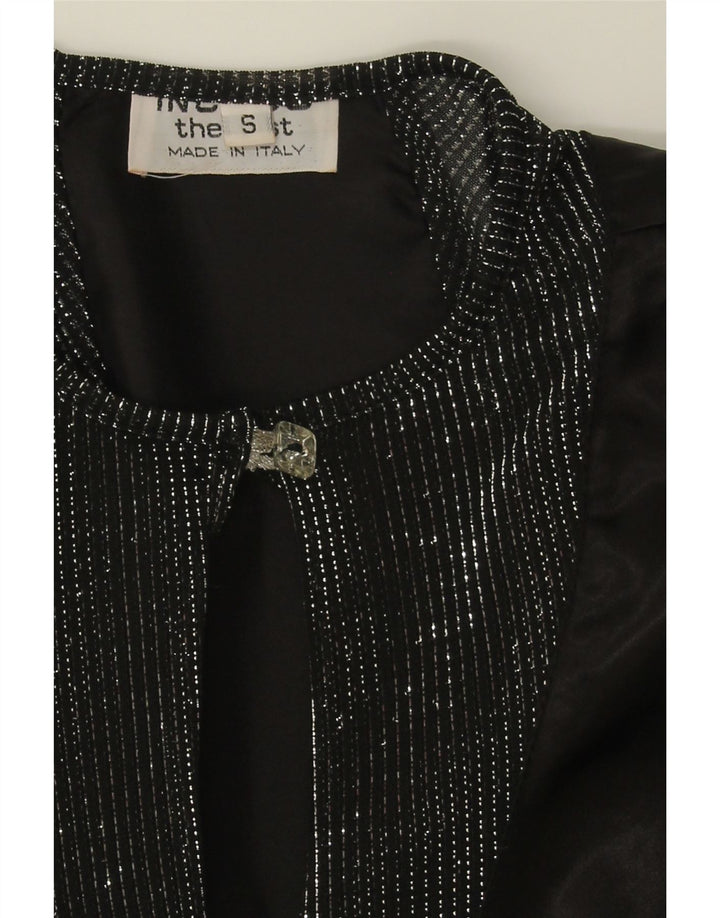 VINTAGE Womens Oversized Long Sleeve Blouse Top UK 10 Small Black Vintage Vintage and Second-Hand Vintage from Messina Hembry 