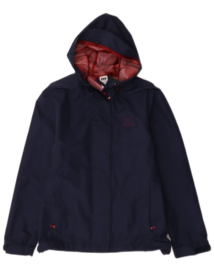 Jachetă de ploaie cu glugă pentru femei Helly Hansen UK 14 Poliester mediu albastru bleumarin