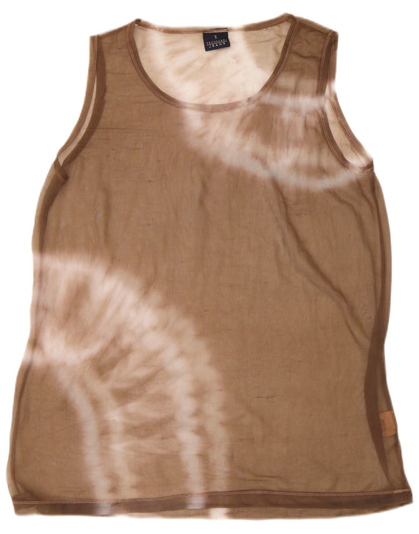Trussardi Jeans Femei Vest Vest Top UK 16 Mare Bej Tie Dye Poliamidă