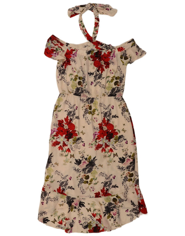 Rochie Oasis pentru femei, cu Halter, UK 12, Poliester Floral Alb Mediu