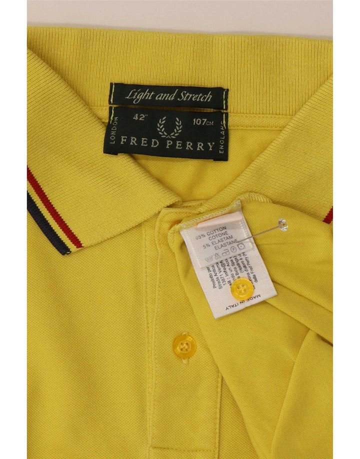 Cămașă polo Fred Perry pentru bărbați, bumbac cu dungi galbene medii