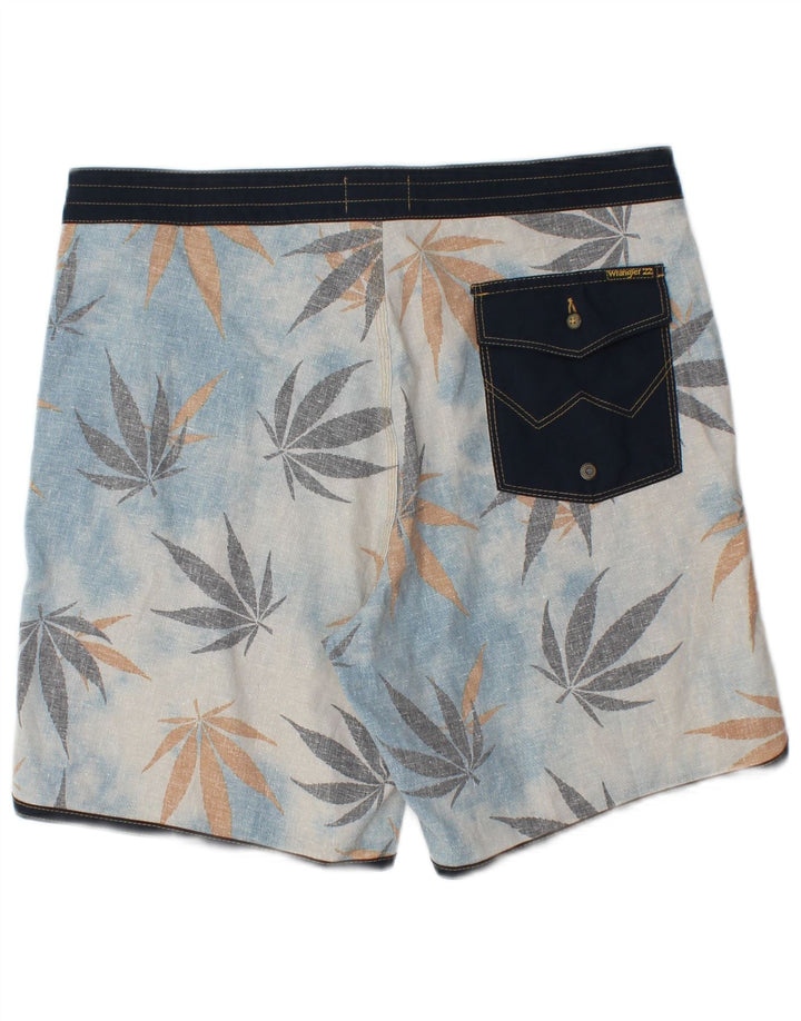 Pantaloni scurți de înot Wrangler pentru bărbați, albastru mediu, cânepă florală
