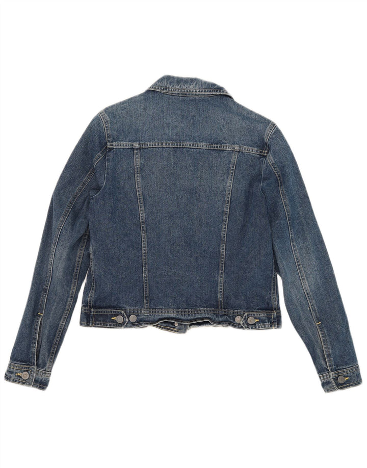 Jachetă de denim crop nouă pentru femei Penny UK 12, bumbac albastru mediu