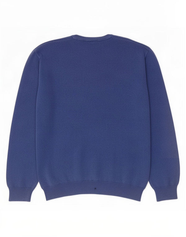 Pulover cu decolteu în V pentru bărbați Marks & Spencer, bumbac albastru 2XL