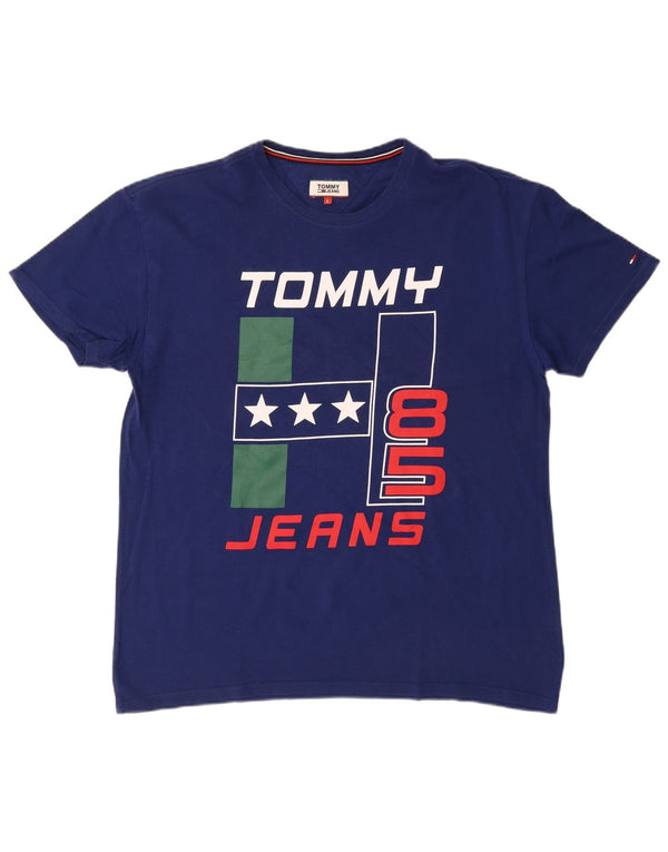 Tricou grafic pentru bărbați Tommy Hilfiger Top mare din bumbac bleumarin