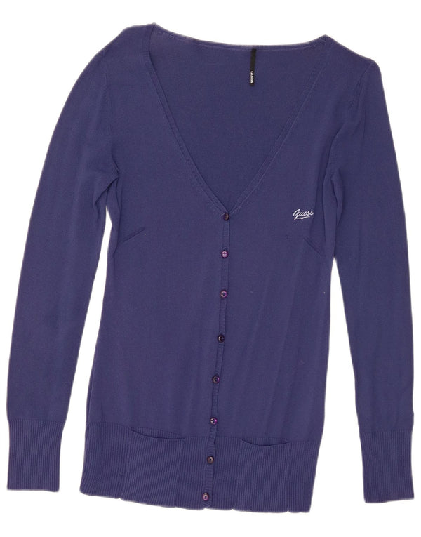 Pulover cardigan Guess pentru femei UK 12 Medium Bluemarin Blue Viscose