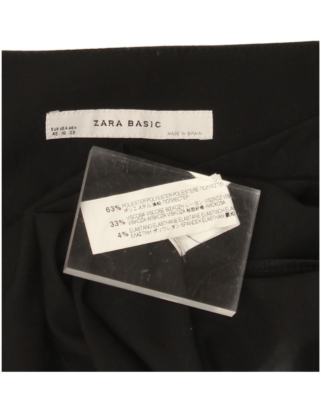 ZARA Womens Pencil Skirt EU 42 Large W32  Black Polyester