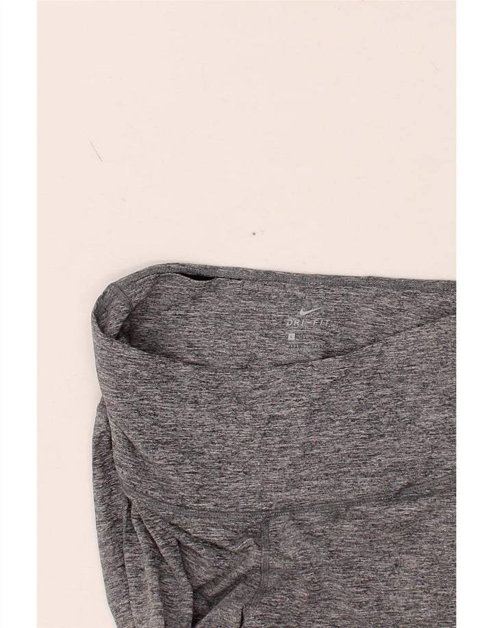 NIKE Womens Dri Fit Capri Leggings UK 14 Large  Grey Polyester Vintage Nike and Second-Hand Nike from Messina Hembry 