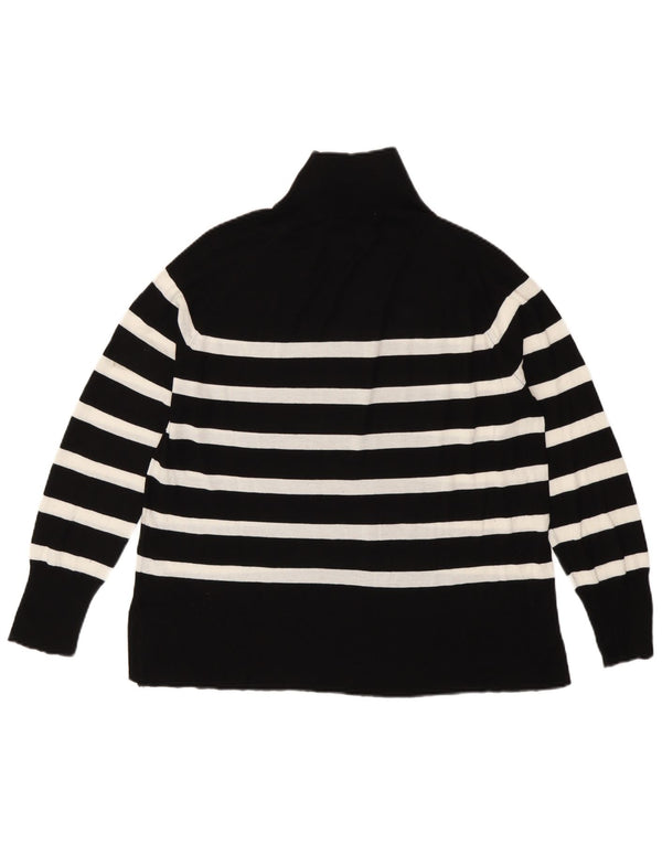 Pulover cu gât rulat Zara pentru femei UK 16 Viscoză mare cu dungi negre