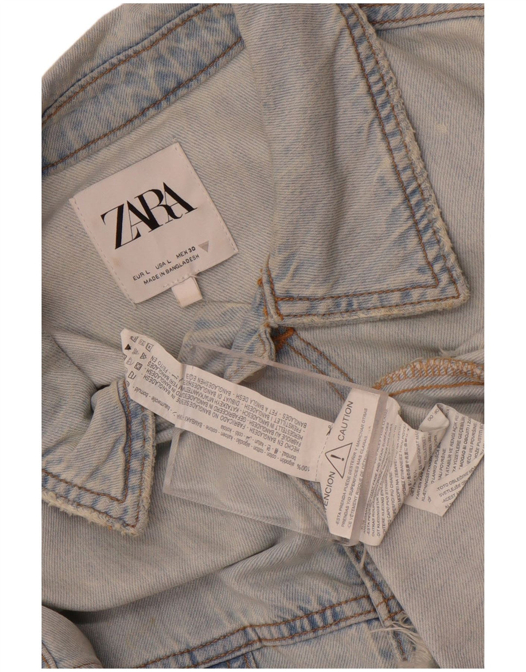 Combi Zara pentru femei supradimensionat din denim UK 16, mare, albastru, bumbac