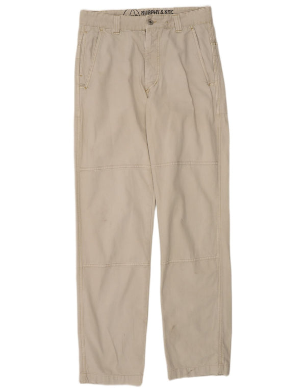 Murphy & Nye Pantaloni casual drepti pentru bărbați W32 L34 bumbac bej