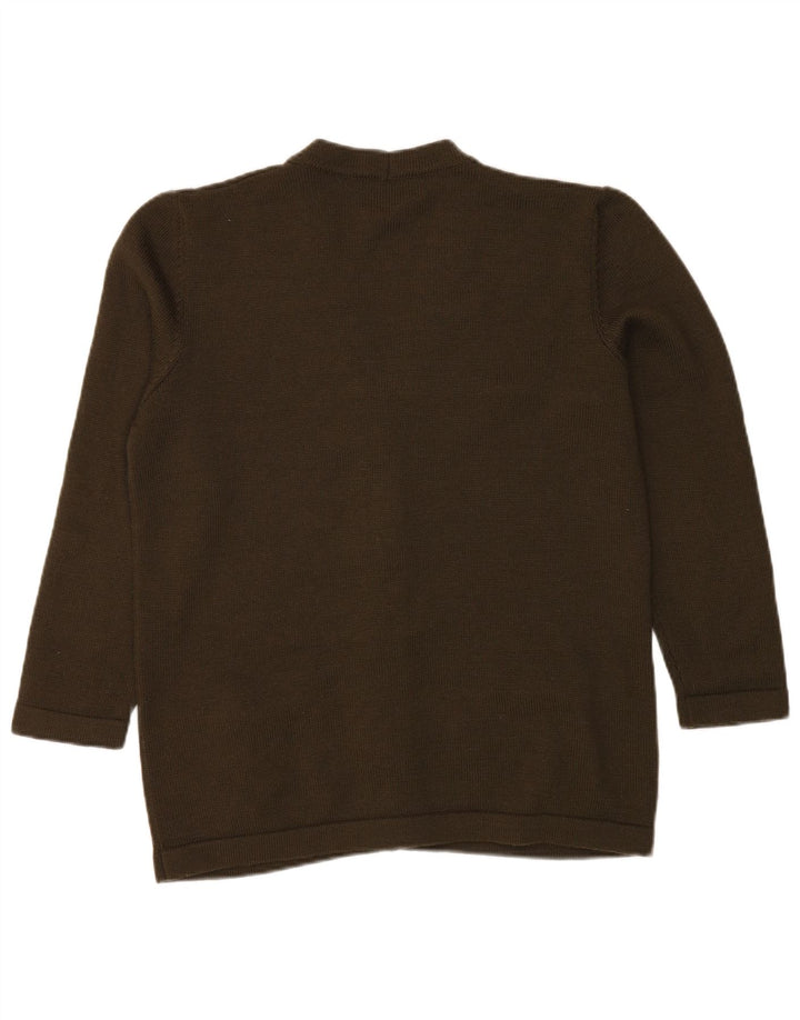 LUISA SPAGNOLI Pulover cardigan pentru femei UK 18 XL Kaki Lână