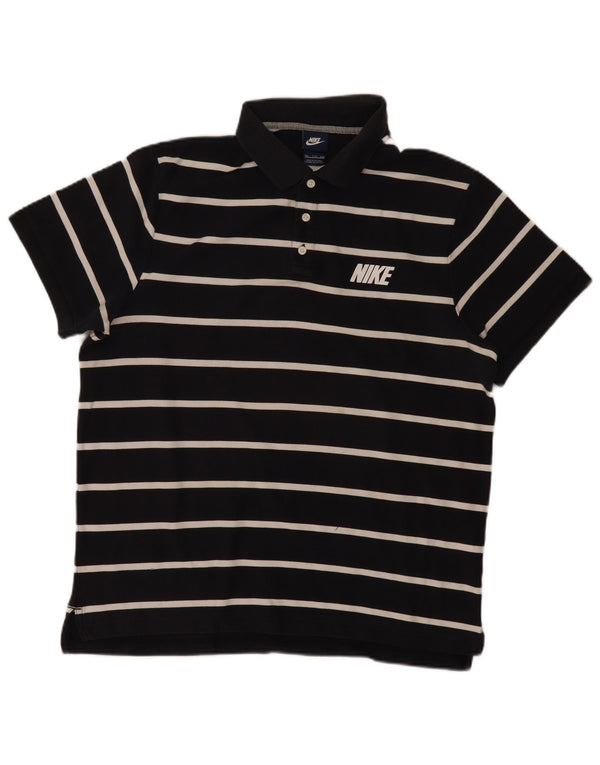 Tricou polo NIKE pentru bărbați 2XL, bumbac cu dungi bleumarin