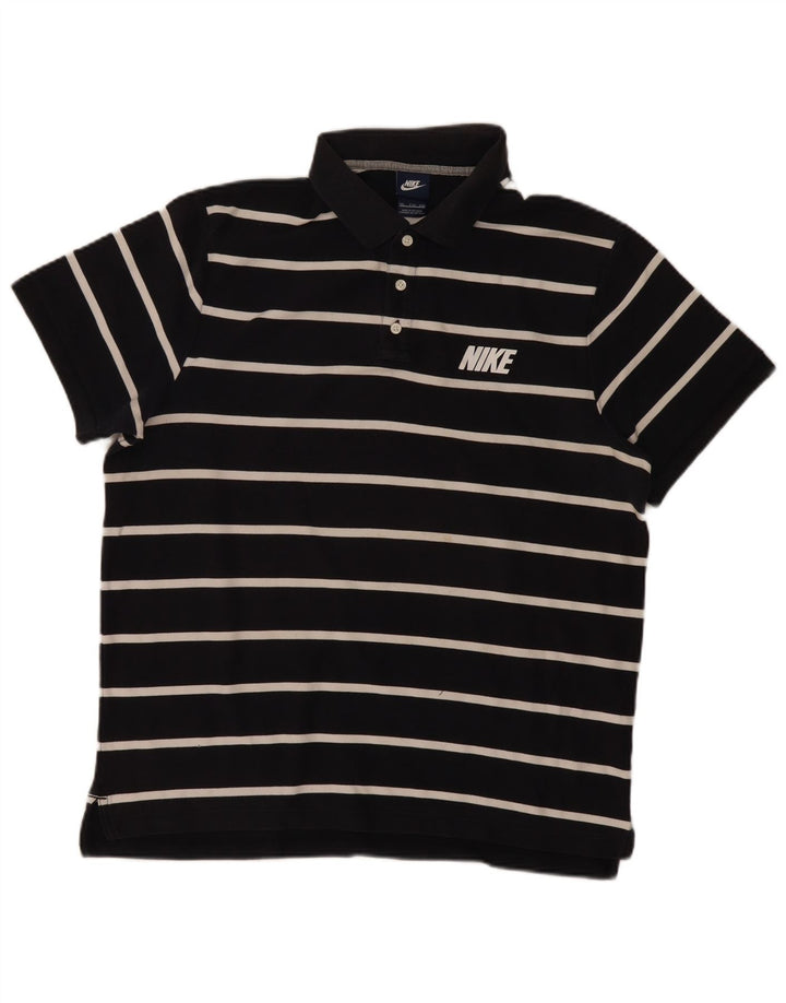 Tricou polo NIKE pentru bărbați 2XL, bumbac cu dungi bleumarin