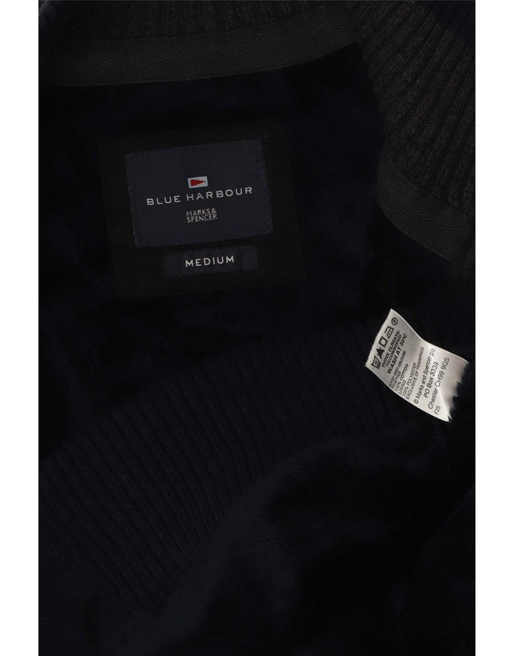 Pulover Cardigan Blue Harbour pentru bărbați Marks & Spencer, bumbac mediu bleumarin