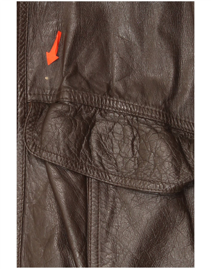 Jachetă de piele vintage pentru bărbați UK 40 mare maro