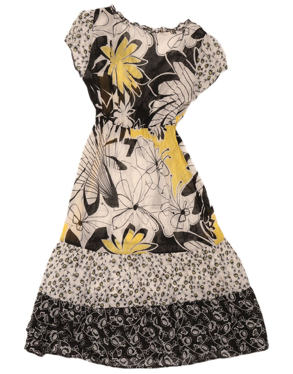 Rochie Maxi pentru Damă Marks & Spencer UK 10 Mic Bej Floral Bumbac