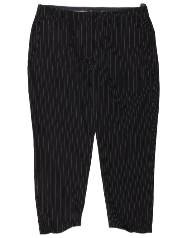Pantaloni chino pentru femei Marks & Spencer Marea Britanie 20 2XL W38 L27 bleumarin cu dungi
