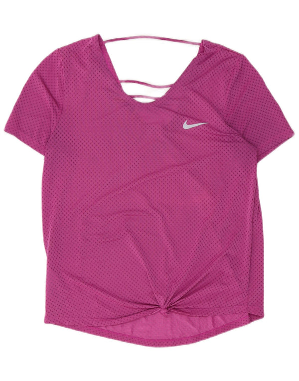 Tricou pentru femei Dri Fit NIKE Top UK 14 Medium Pink Spotted Poliester
