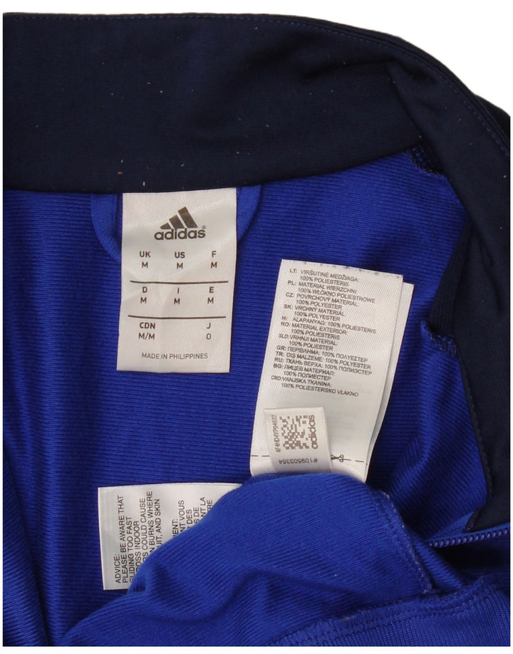 ADIDAS Mens Tracksuit Top Jacket Medium Blue Colourblock Polyester