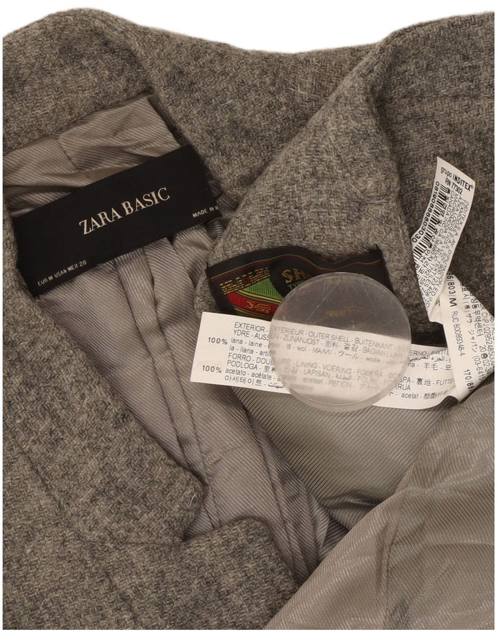 Jachetă Blazer pentru femei Zara UK 12 Medium Gri Lână