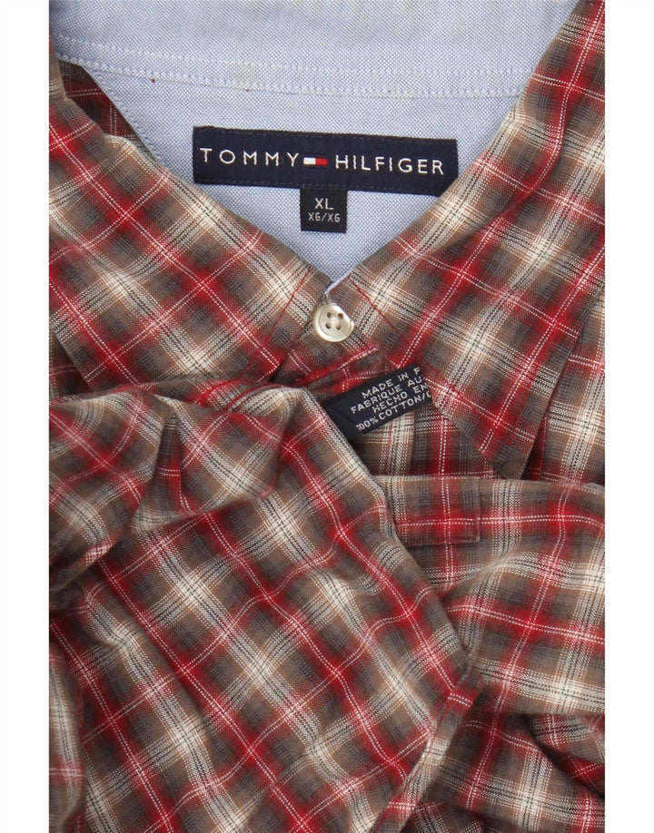 Cămașă pentru bărbați Tommy Hilfiger XL, bumbac cu carouri roșii