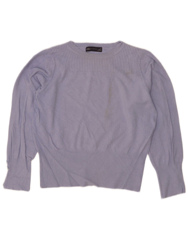Pulover pentru femei Marks & Spencer Crop Boat Gâtul UK 10 Small Blue