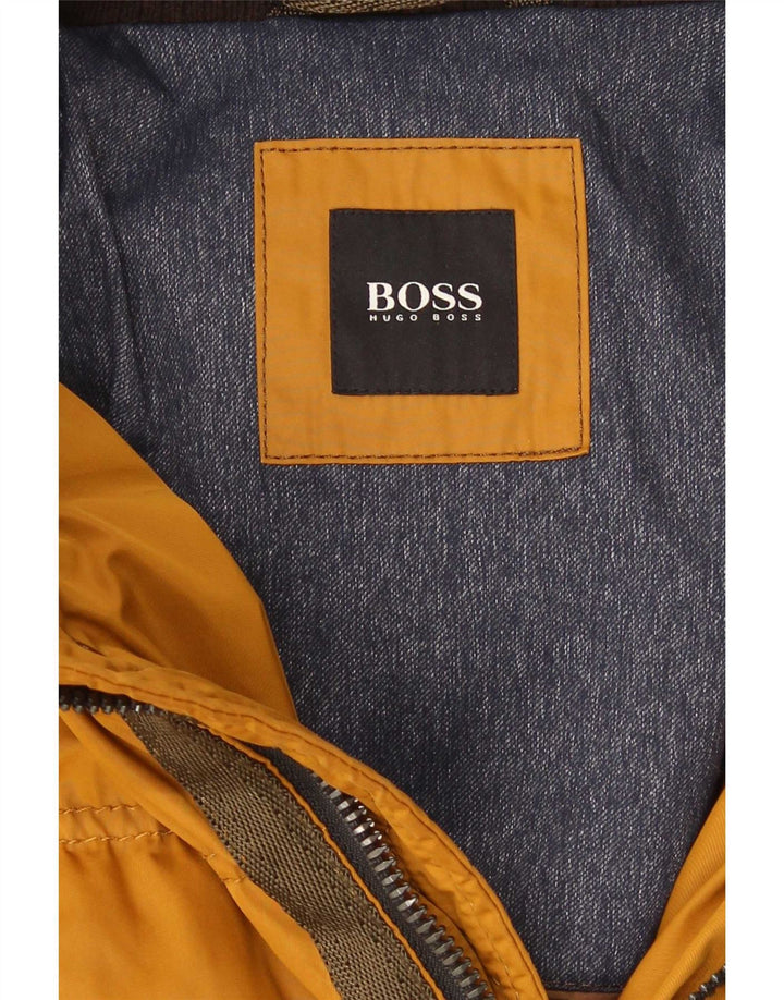 Jachetă căptușită cu glugă pentru bărbați Hugo Boss UK 40 Large Yellow