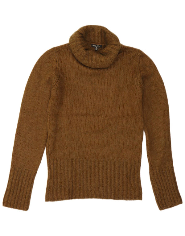 Pulover pentru femei Massimo Dutti cu gât rulat UK 12 Medium Khaki Acrilic