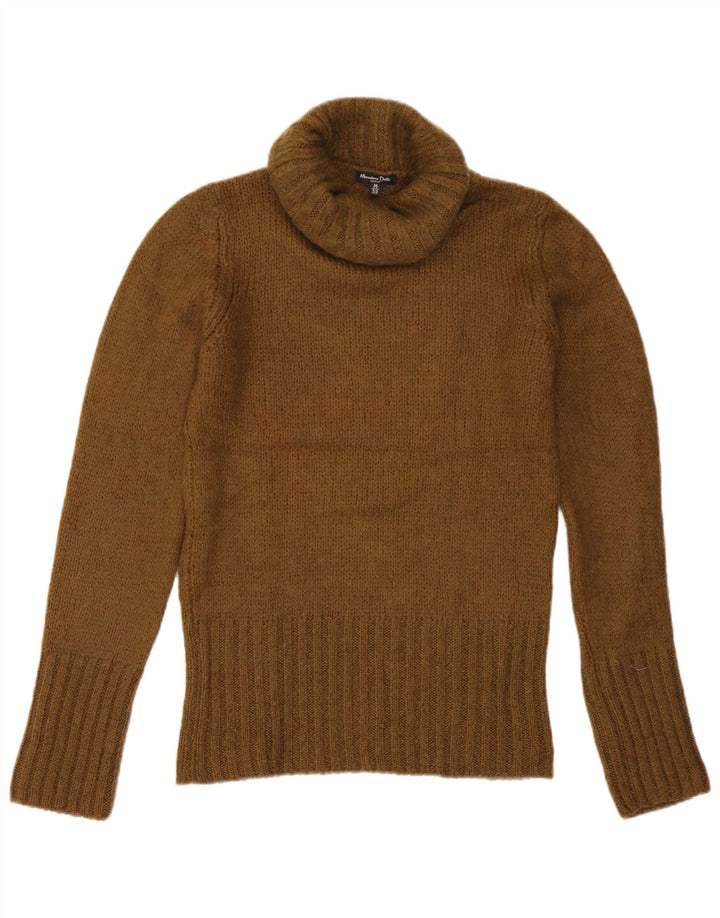 Pulover pentru femei Massimo Dutti cu gât rulat UK 12 Medium Khaki Acrilic