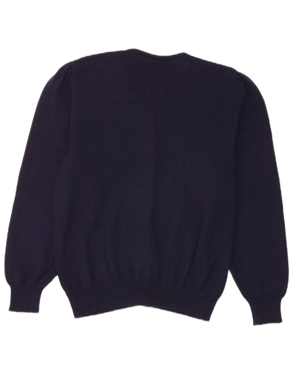 Pulover Cardigan Vintage pentru Damă UK 14 Medium Bleumarin