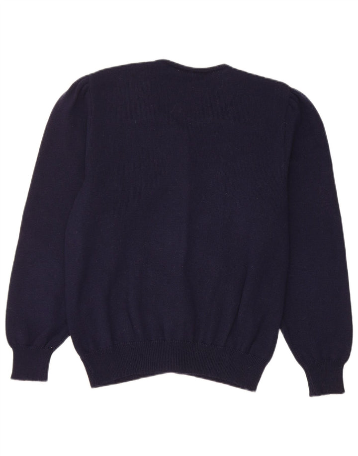 Pulover Cardigan Vintage pentru Damă UK 14 Medium Bleumarin