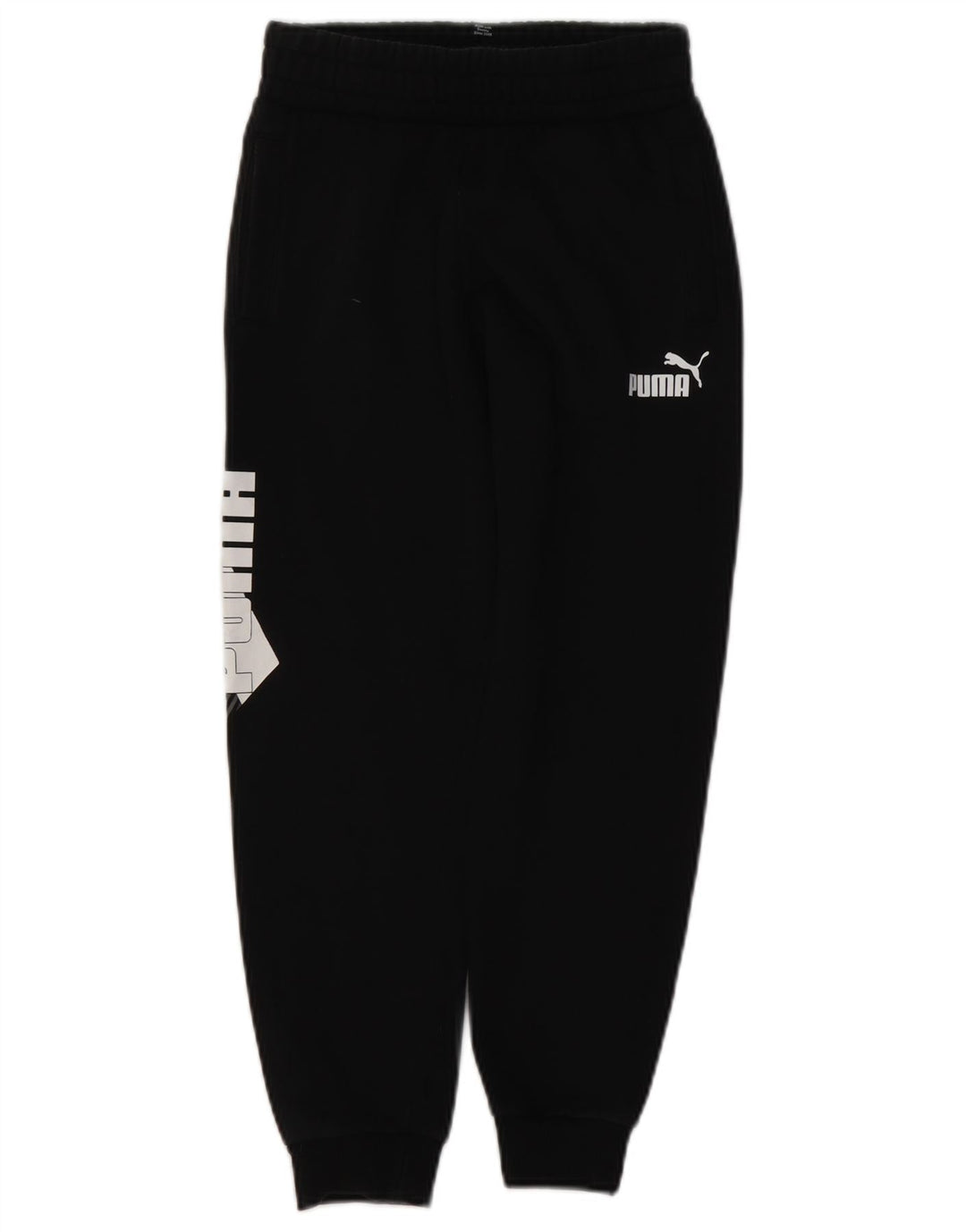 Pantaloni de trening grafic PUMA pentru băieți Pantaloni de jogging 9-10 ani bumbac negru