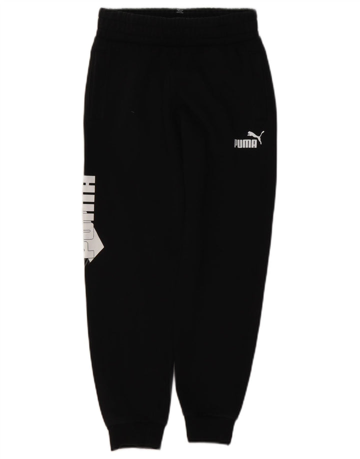 Pantaloni de trening grafic PUMA pentru băieți Pantaloni de jogging 9-10 ani bumbac negru
