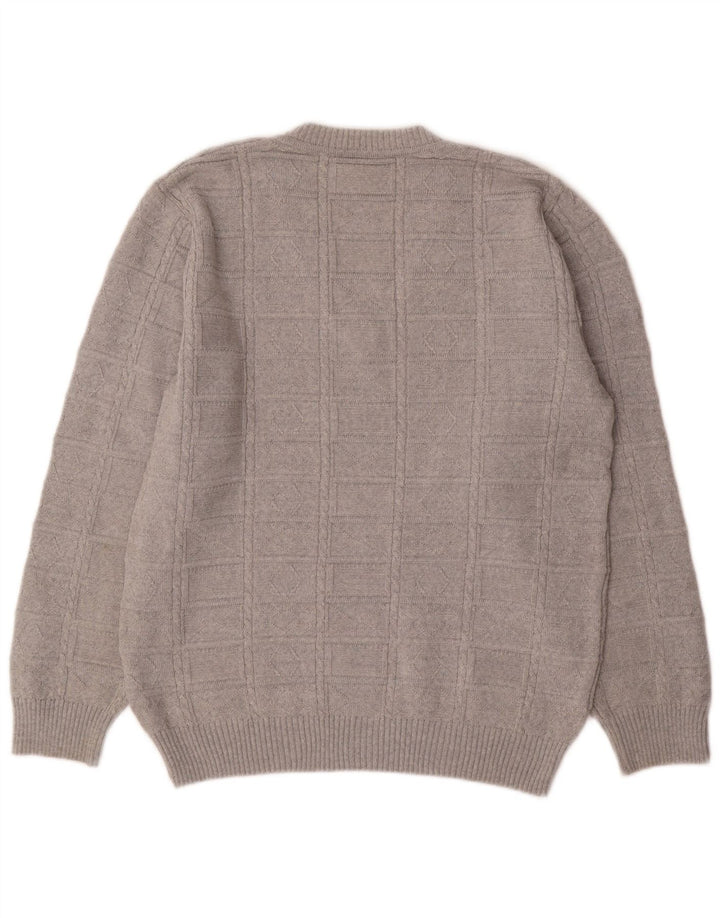 Pulover vintage pentru bărbați cu decolteu în V IT 50 Medium Gri Poliacrilic