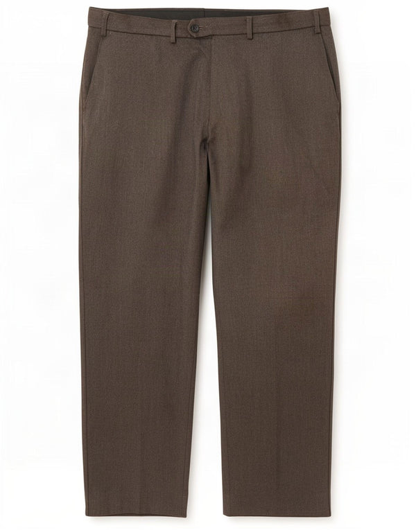 Marks & Spencer Mens Straight Suit Trousers W40 L29 Brown Virgin Wool
