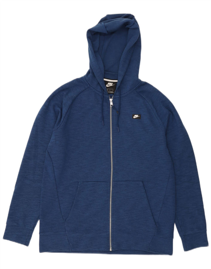 Pulover Nike pentru bărbați, cu fermoar, bumbac albastru mediu