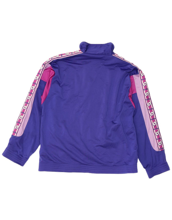 LOTTO Mens Graphic Tracksuit Top Jacket Medium Purple Colourblock