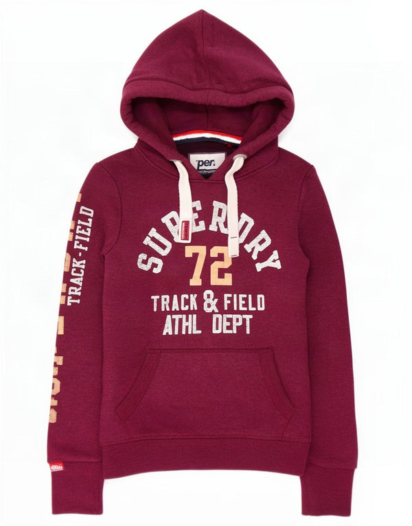 Pulover Superdry pentru damă, cu grafică, UK 2 2XS, bumbac maro