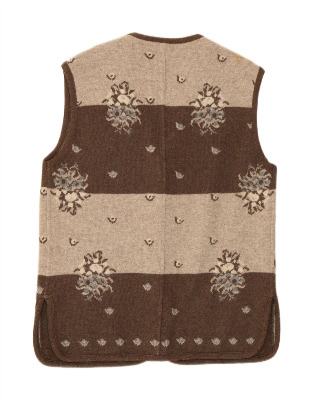 Pulover cardigan fără mâneci pentru femei Silvy IT 42 Lână Florală Maro Mediu